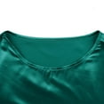 thumbnail image 6 of HNMKIU Satin Smooth Women Round Neck Three Quarter Sleeve Top Solid Color Satin Soft Comfy Spring Summer Casual Pullover Tee Green,S, 6 of 9