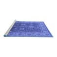 thumbnail image 2 of Ahgly Company Machine Washable Indoor Square Oriental Blue Traditional Area Rugs, 3' Square, 2 of 4