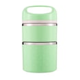 thumbnail image 3 of Lunch Box de Acero Inoxidable de 1080ml con Doble Nivel en Color Verde Frutal, Ideal para Comidas Calientes o Frías, Práctica y Estilosa., 3 of 6