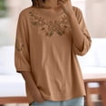 thumbnail image 5 of Kelon Dressy Tops for Women Short Womens 3/4 Length Sleeve Cowl Neck Boho Tops Trendy Tunic Blouses, XL, 5 of 9