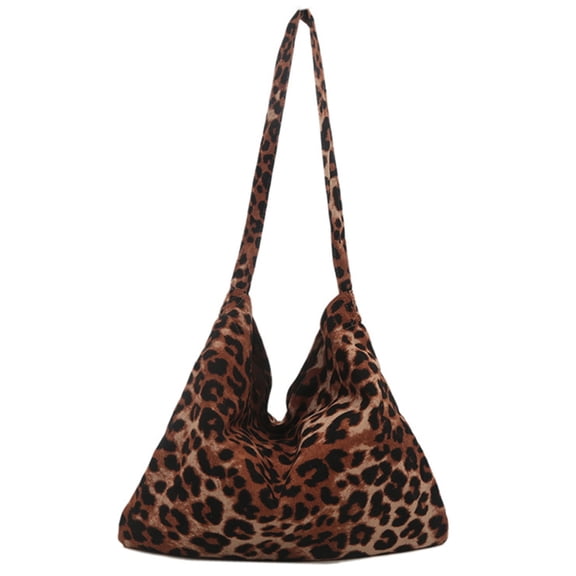 Yokua Fashionable Leopard Pattern Large Capacity Canvas Shoulder Bag for Daily Use