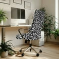 thumbnail image 3 of Renewold Leopard Print Gray Office Chair Cover Stretch Desk Chair Cover with Elastic Bottom Removable Office Computer Chair Protector for Home Decoration, S, 3 of 7