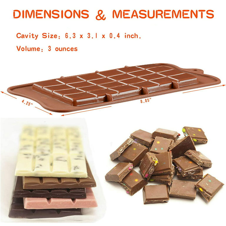 Chocolate Bar Mold Silicone Break-Apart Candy Bar Mold for