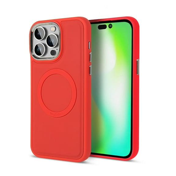 TECH CIRCLE Fit for iPhone 14 Pro 6.1 inch 2022 Case,Magnetic Liquid Silicone Case with Built-in Magnets Compatible with All MagSafe Accessories,Slim Protective Shockproof Phone Cover,Red