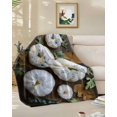 thumbnail image 2 of Throw Blanket Fleece Throw Blanket 40x50in, Pastoral Flower Leaf Texture Pumpkin Soft Lightweight Bed Blankets Autumn Plant on Wood Fuzzy Couch Blankets for All Season, 2 of 7