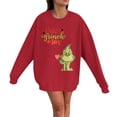thumbnail image 1 of Grinch Chandail en Molleton pour Femmes Grande Taille Mode Décontractée Imprimé de Noël Manches Longues Col Rond Chandail Ample Chandails en Molleton Grinch Imprimé, L, 1 of 4