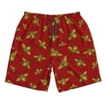 thumbnail image 3 of Uemuo Hohey Bee Golden Pattern Men's Swim Trunks Hawaiian Beach Bathing Suit Swimsuits Beach Quick-Dry Shorts with Pockets-Large, 3 of 9
