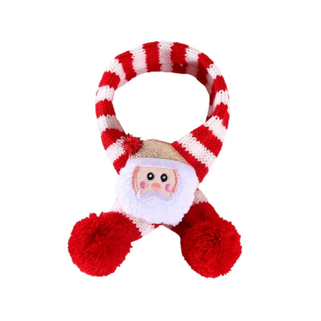 Bufanda de Navidad para mascotas, calentador de cuello para invierno, traje de vestir de Navidad, disfraz de Navidad para mascotas, para uso diario, Papá Noel de peluche Yinane bufanda de gatos