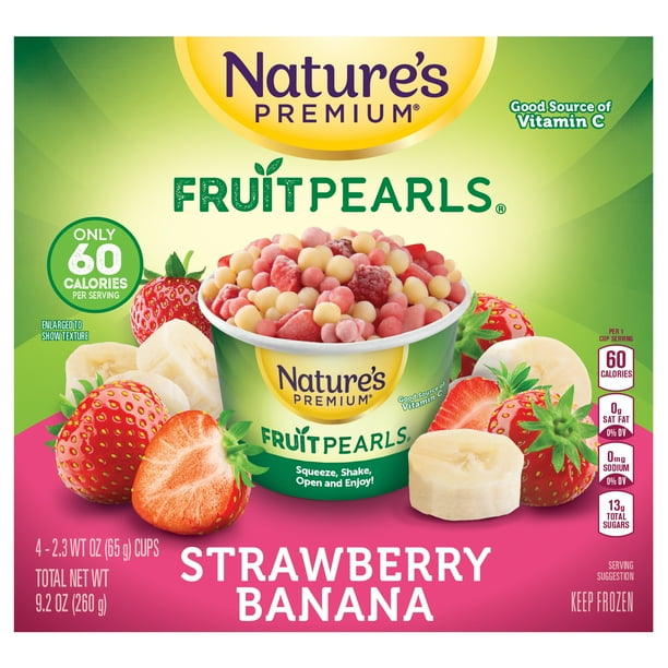 Nature's Premium Fruit Pearls, Frozen Fruit Snack, Strawberry