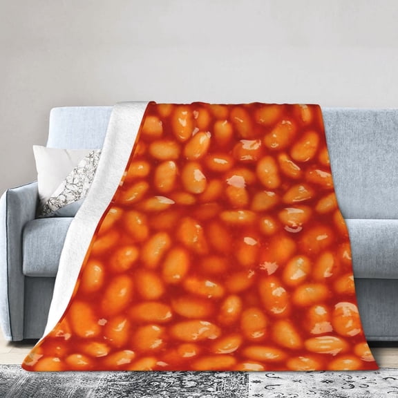 Wijzvio Bean Throw Blanket Soft Fuzzy Fleece Blanket For Couch Bed Living Room Decoration 40"X30"
