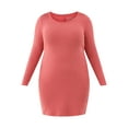 thumbnail image 4 of Terra & Sky Women’s Plus Size Knit Mini Dress with Long Sleeves, 4 of 4