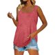 thumbnail image 2 of Playeras,Blusas y Tops,Ropa para Mujer Mujeres Tank Top Mujeres verano sin mangas cuello cuadrado Color sólido chaleco camiseta tirantes Top (Pink, L), 2 of 6