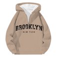 thumbnail image 3 of MHFRRA Sudadera con Capucha y Cremallera de Un Cuarto con Estampado de Letras, Cómoda y Casual, con Capucha y Cremallera Completa Interior Suave para Uso Diario y Actividades Al Aire Libre Caqui, 3 of 3