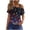 D-Black, variant on Womens Red White Blue Tops American Flag Off One Shoulder Boat Neck Batwing Sleeve Loose Fit Casual Blouse Blue