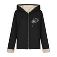 thumbnail image 4 of Cutuoiiu Tops for Women Zip Up Hoodie Sherpa Lined Jackets Long Sleeve Fashion Prints Pockets Tops Gifts for Women, 4 of 7
