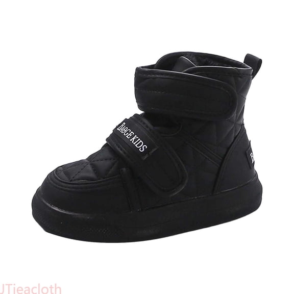 JTieacloth Winter Girls Boots Slip Insulated Warm Fleece Lined Cold Weather Outdoor Booties For Toddler Youth Kids,Outdoor Warm Boots Black