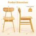 thumbnail image 3 of Resenkos Modern Farmhouse Wood Dining Chair Set of 4 with Oak Finish, Natural, 3 of 6