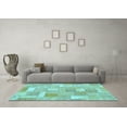 thumbnail image 3 of Ahgly Company Indoor Round Patchwork Light Blue Transitional Area Rugs, 4' Round, 3 of 4