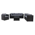 thumbnail image 1 of CorLiving Parksville 7-Piece Resin Wicker Rattan and Galvanized Steel Patio Conversation Set with Cushions, 1 of 9