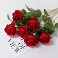 thumbnail image 1 of 3/5/10/20pcs Roses Artificial Flowers Rose Flower Branch Artificial Red Roses Realistic Fake Rose for Wedding Home Decor red rose 10pcs, 1 of 6
