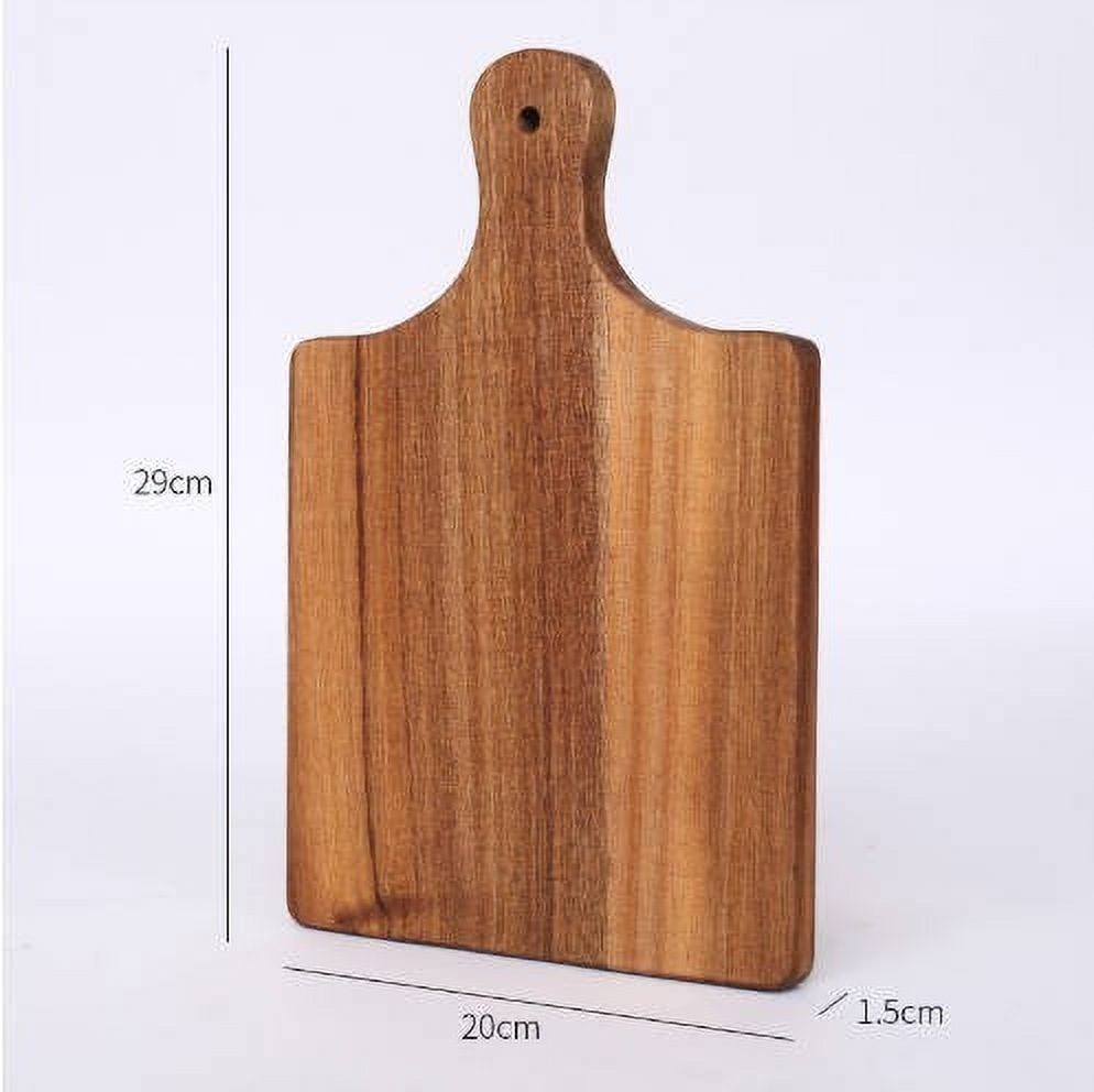 Bxaolu 1Pc Wood Cutting Board with Handle 11.4 x 7.8 Inch Acacia Wooden Serving Kitchen Chopping Boards for Pizza, Bread, Cheese, Charcuterie, Fruit, Vegetables(Brown)