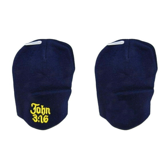 8" John 3:16 Christian Bible Verse Blue Embroidered Beanie Skull Cap WIN834 TOPW
