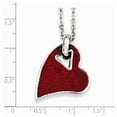 thumbnail image 2 of Chisel Stainless Steel Red Crystal Heart Pendant Necklace, 2 of 5