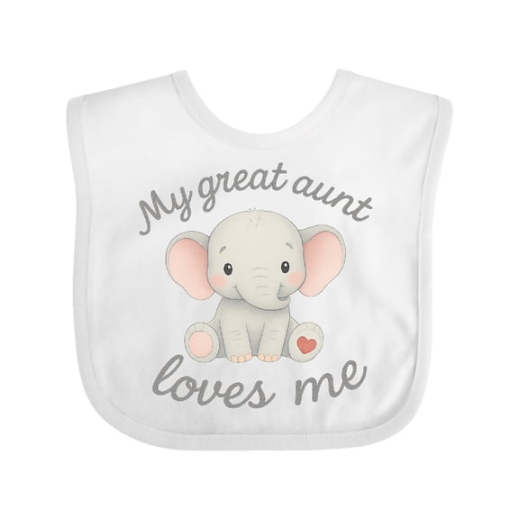 Inktastic My Great Aunt Loves Me Elephant Boys or Girls Baby Bib