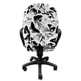 thumbnail image 3 of Butterfly Office Chair Slipcover, Bicoloured Silhouettes of Flying Insects with Different Style Wings, Protective Stretch Decorative Fabric Cover, Standard Size, Charcoal Grey and White, by Ambesonne, 3 of 5
