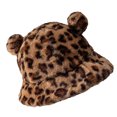 thumbnail image 4 of Gorro de pescador de felpa, forma encantadora, cómodo, ligero, versátil, delicado, cálido, de invierno, gorro de oso para estudiantes, Color leopardo, 4 of 8
