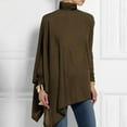 thumbnail image 2 of Long Sleeve Shirts For Women Solid Irregular Turtleneck Shirt Loose Pullover Blouse Tops Womens Long Sleeve Tops, 2 of 5