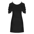 thumbnail image 3 of Summer Savings! Enjoytime Sexy Dresses for Women Plus Size Fashion Cold Shoulder Dress Adjustable Strap Loose Solid Color Women Beach Dresses Summer Vacation Outfits 2024, 3 of 4