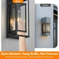 thumbnail image 3 of 14" Outdoor Wall Lights Fixtures, Black Exterior Lighting Fixtures, Waterproof Outdoor Wall Lantern Modern Front Porch Lights with Clear Glass Coach Lights for Garage, Porch, Front Door 2-Pack, 3 of 6