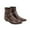 Brown, variant on BONIXOOM Rain Boots For Women Low Heel Rubber Slip-On Ankle Winter Wine