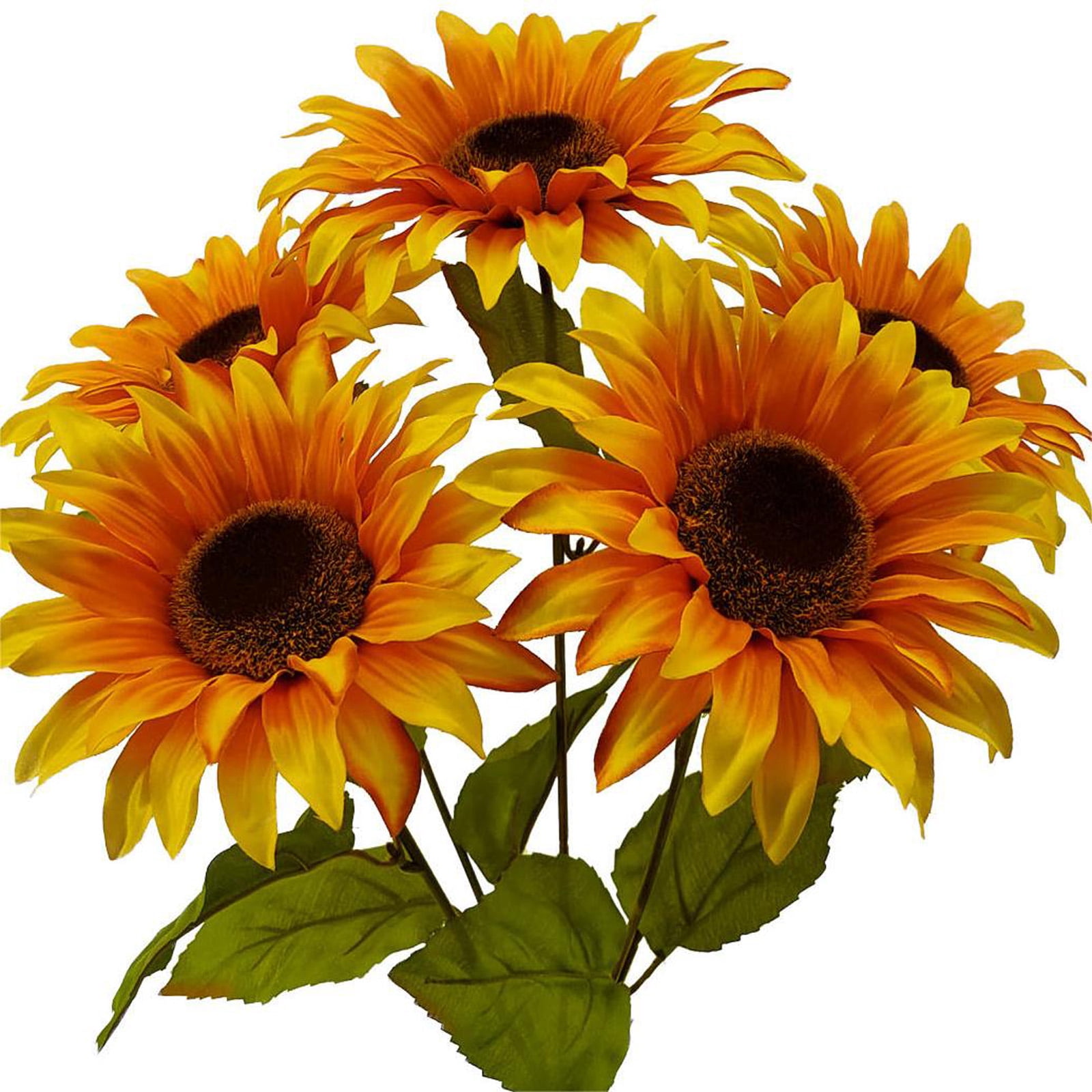 (2 pack) Mainstays 18in Indoor Artificial Sunflower Bush, Yellow Color