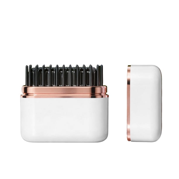 Mini plancha de pelo inalámbrica 2 en 1 con peine, calentamiento rápido en 20 segundos, 2000 mAh, 3 temperaturas, pantalla LED, carga USB-C y protección contra quemaduras, ideal para viajes