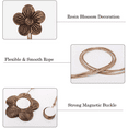 thumbnail image 4 of Lewondr Vintage Magnetic Curtain Tieback,2 PCS Resin Flower Curtain Ties and Holdback Window Curtain Tie Back for Home Decorative, Coffee, 4 of 8