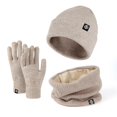 thumbnail image 2 of Conjunto de guantes de redecilla para mujer, gorro de invierno, bufanda de redecilla, gorros de Calavera, bufandas de cuello forradas de lana, conjunto de guantes de redecilla para hombres, 3 piezas, 2 of 4