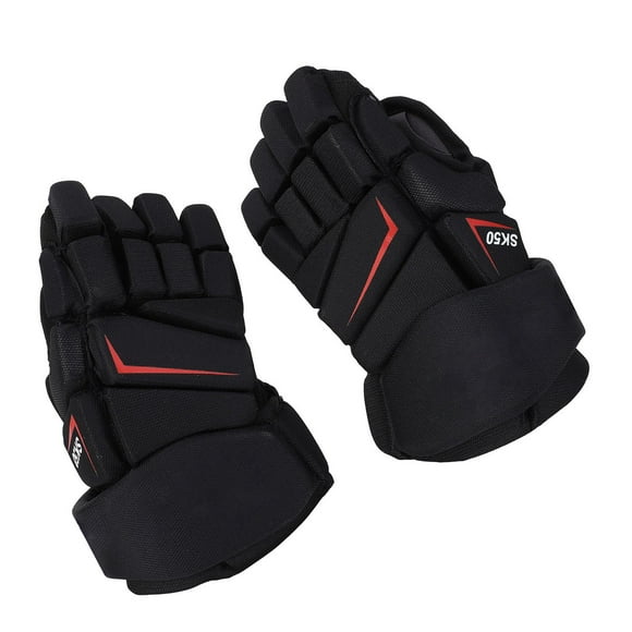 1 Pair Ice Hockey Gloves, Breathable Lacrosse Gloves Finger Protective Gloves Nylon Fabric EVA Foam Hockey Gloves Hockey Player Gloves for Hockey, Roller Hockey,