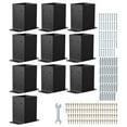 thumbnail image 4 of VEVOR 4x4 Post Base 10 Pcs, Inner Size 3.6x3.6 inch / 91.44x91.44 mm Post Brackets, Heavy Duty Carbon Steel Decking Posts, Wood Posts Brackets for Pavilion Deck Railing Support Deck Base Plate, Black, 4 of 9