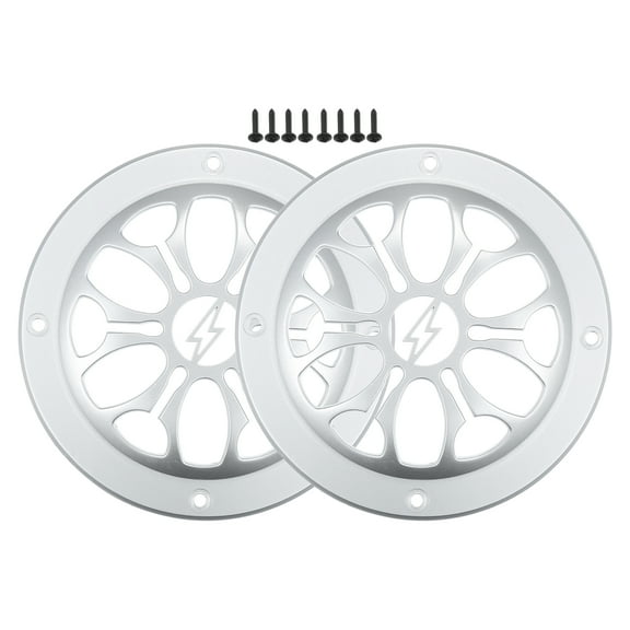 Unique Bargains 2 Pcs 3" Car Speaker Grills Cover Round 3 Inch Audio Subwoofer Protector with Screws ABS Silver Tone