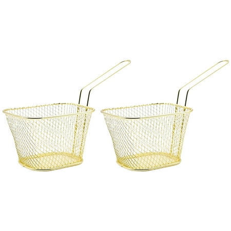 

Etereauty Basket Fry Baskets Chips Strainer French Food Frying Fried Kitchen Mini Onion Mesh Rings Serving Ladle Colander Square