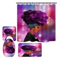 thumbnail image 1 of 4 Pcs Shower Curtain Set 3D Digital Printing Personalized Waterproof Shower Curtain Bathroom Floor Mat Base Mat Toilet Mat Combo Set, 1 of 8