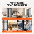thumbnail image 2 of Room Divider, 3 Panel Japanese Room Divider, Wood Folding Privacy Screen Indoor, Japanese Partition Dividers Portable Decoration Screens, for Room Separation Home Office Restaurant & Bedroom, 2 of 6