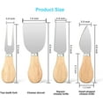 thumbnail image 3 of -4 PCS Cheese Knife Set for Charcuterie Board, Wood Handle Stainless Steel Cheese Slicer & Cutter Utensils with Mini Knife, Butter Knife, Fork, 3 of 7