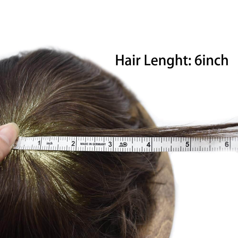 LYRICAL HAIR Lace Center Toupee for Men Human Hair Replacement System Transparen French Lace with PU Around Mens Toupee Hair Pieces Wig Black Brown Blonde Gray Hair