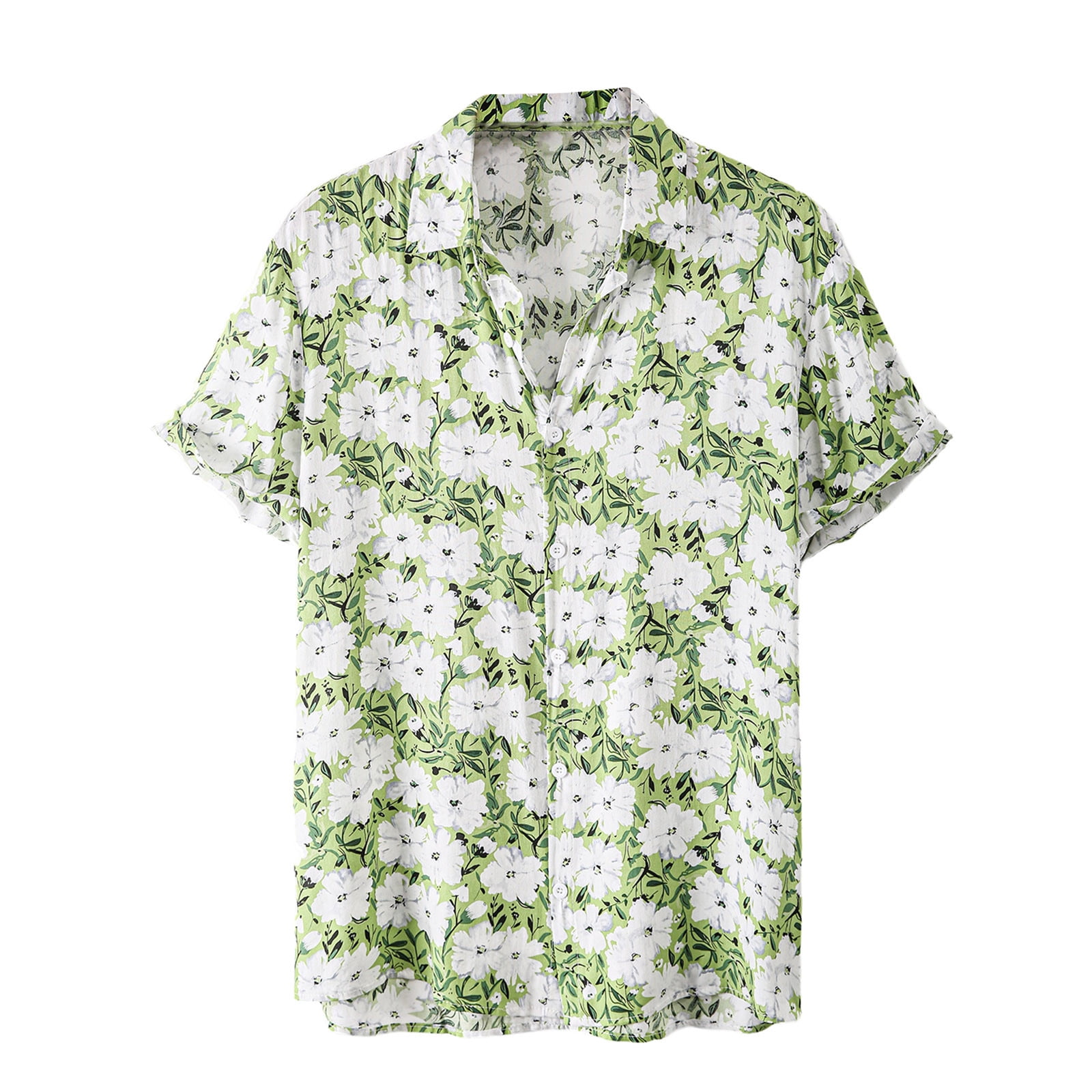 80s print button down