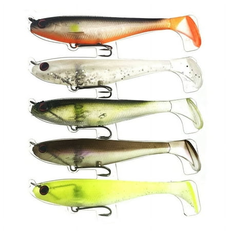 Sunshine 5Pcs Megabass Magdraft Swimbait Sinking Soft Fishing Lure T-Tail Wobblers