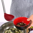 thumbnail image 6 of 12.6" Silicone Soup Ladle Comfortable Stainless Steel Hand Kitchen Scoop Utensil Cooking Supplies Red, 6 of 7