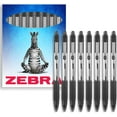 thumbnail image 1 of czcpp-Zebra Z-Grip Stylo à Bille Rétractable Lisse - Pointe 1.0mm - Noir - Lot de 8 - en Coffret Cadeau, 1 of 4